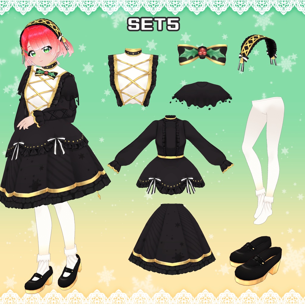 【VRoid】クリスマスキャンドルコーデ