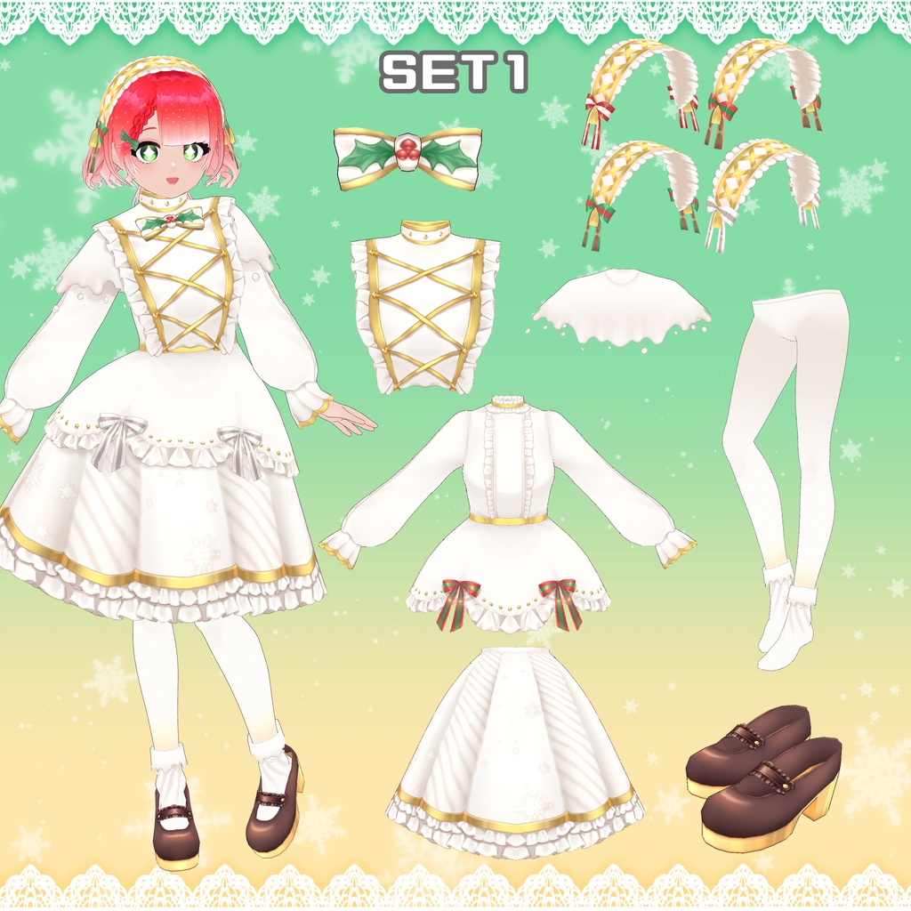 【VRoid】クリスマスキャンドルコーデ