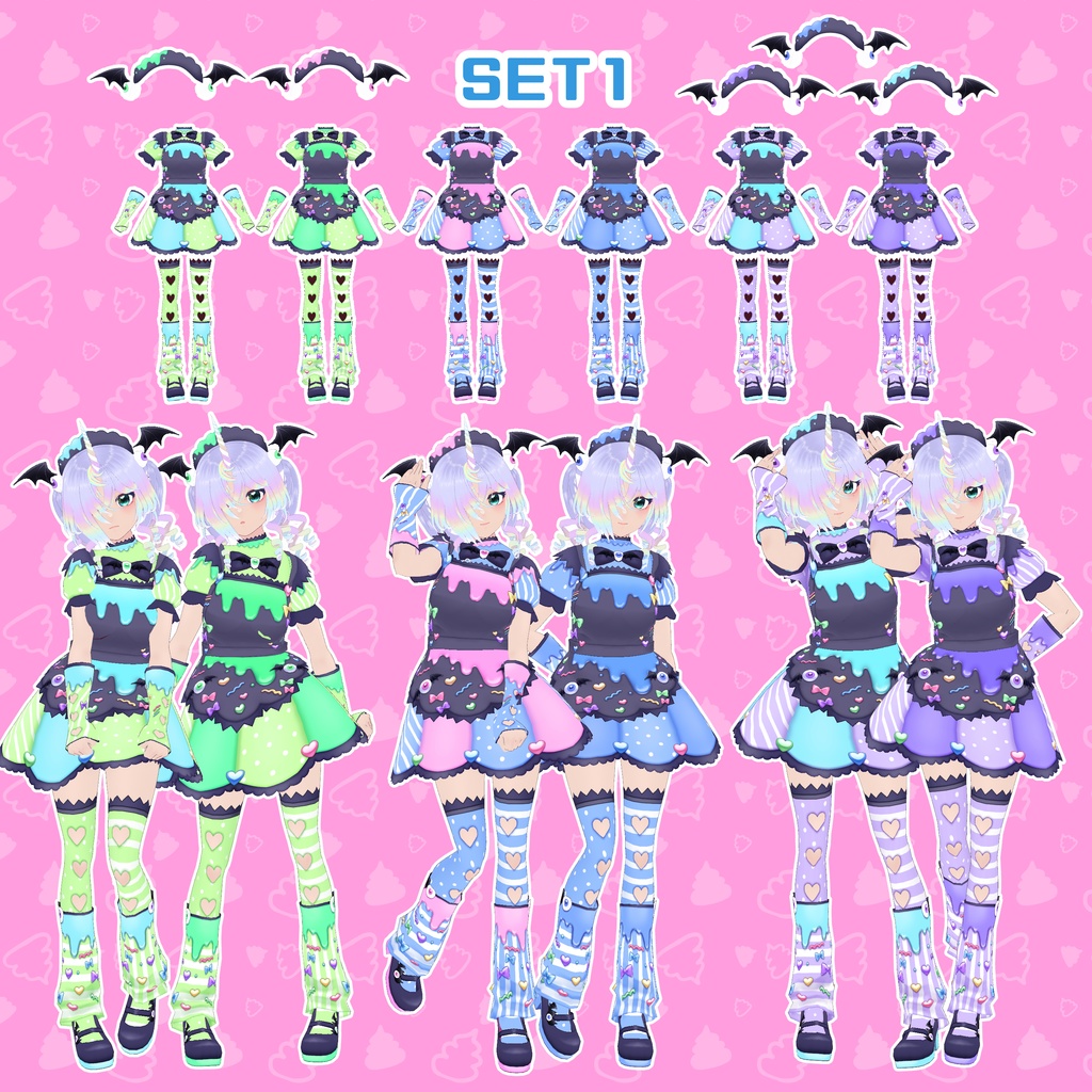 【VRoid】ポップモンスターメイドコーデ