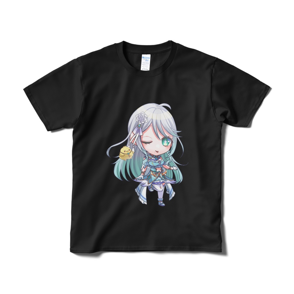 【秋乃伊ヨリコ】ちびキャラTシャツ黒
