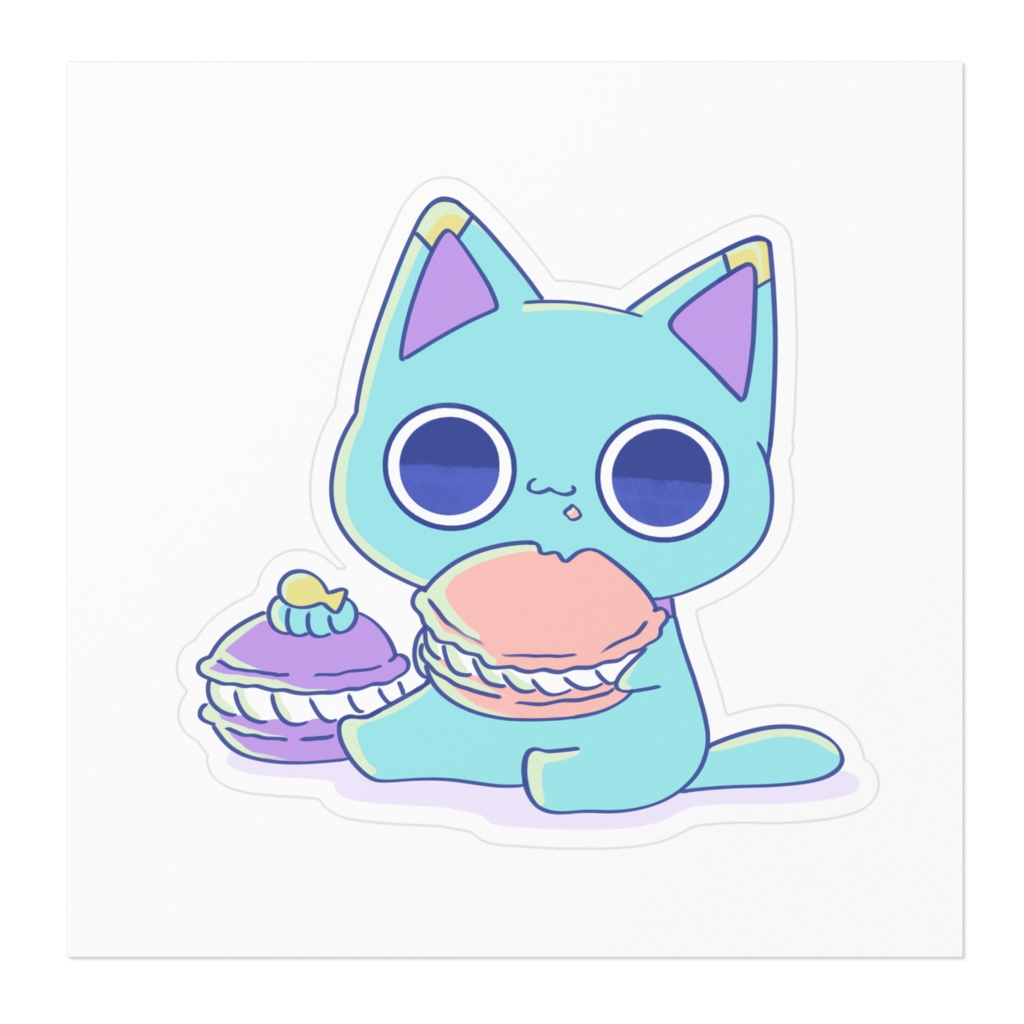 【さかにゃこ】マカロン ステッカー