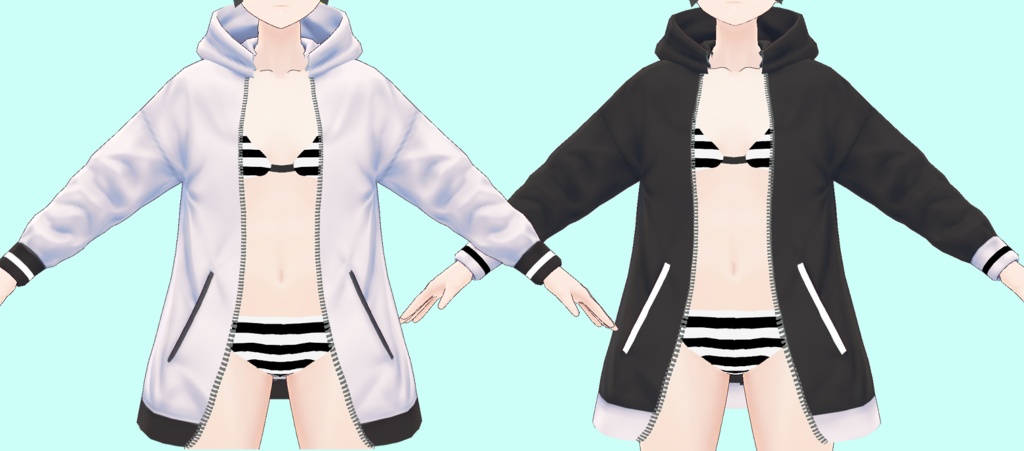【VRoid】水着パーカー