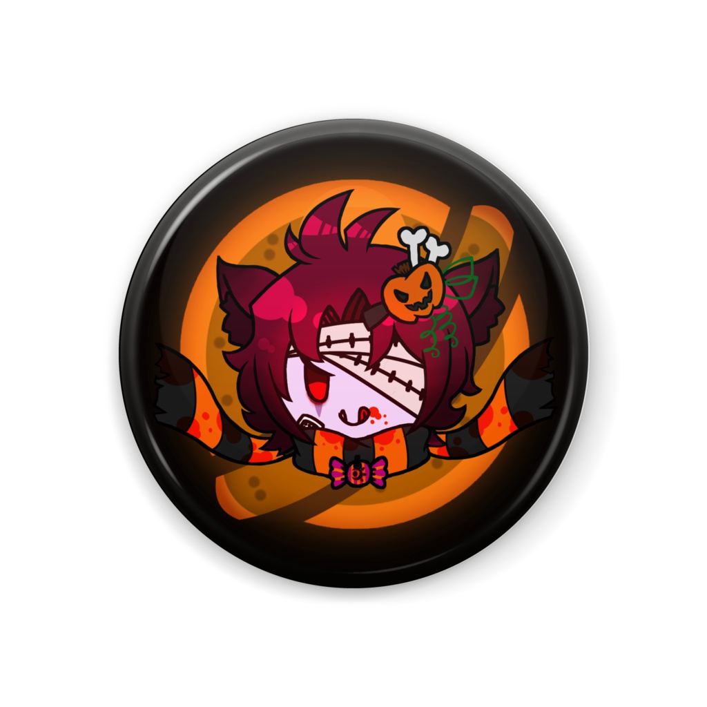 【☆HalloweenDemon☆】　おおかみデミアン缶バッジ (Werewolf Demian Badge)