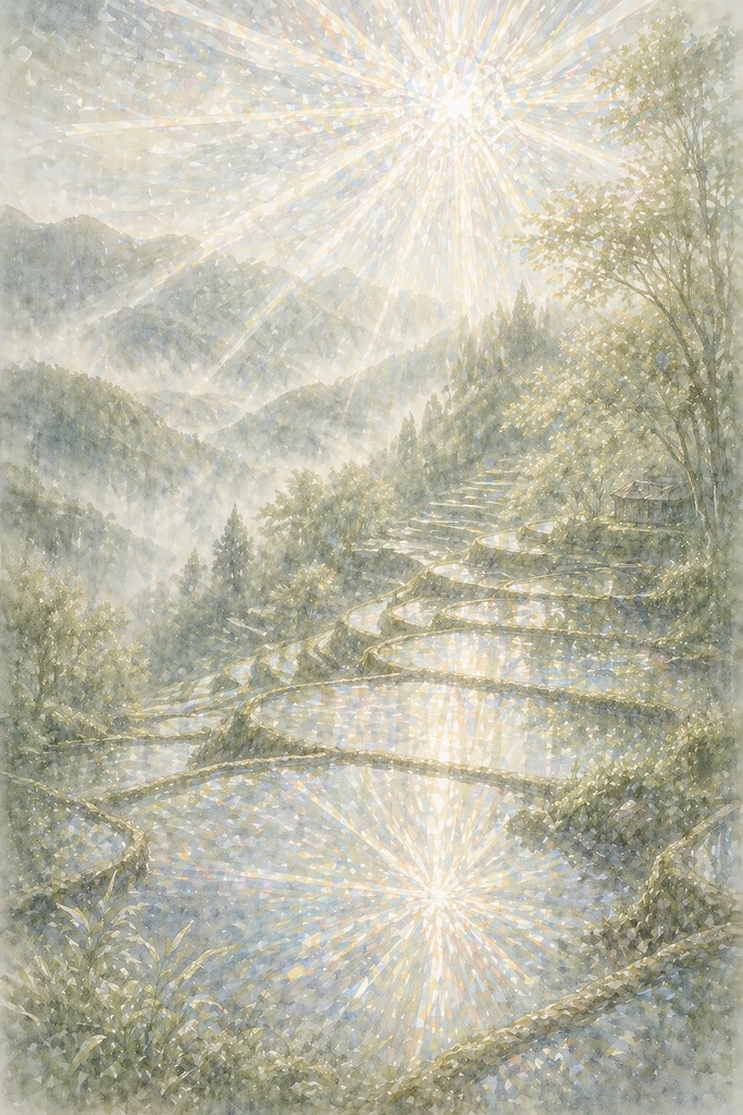 【AI画像】新緑の日本 5点セット|竹林・棚田・茶畑・苔の森|壁紙・素材用|Luminous Japan 初夏