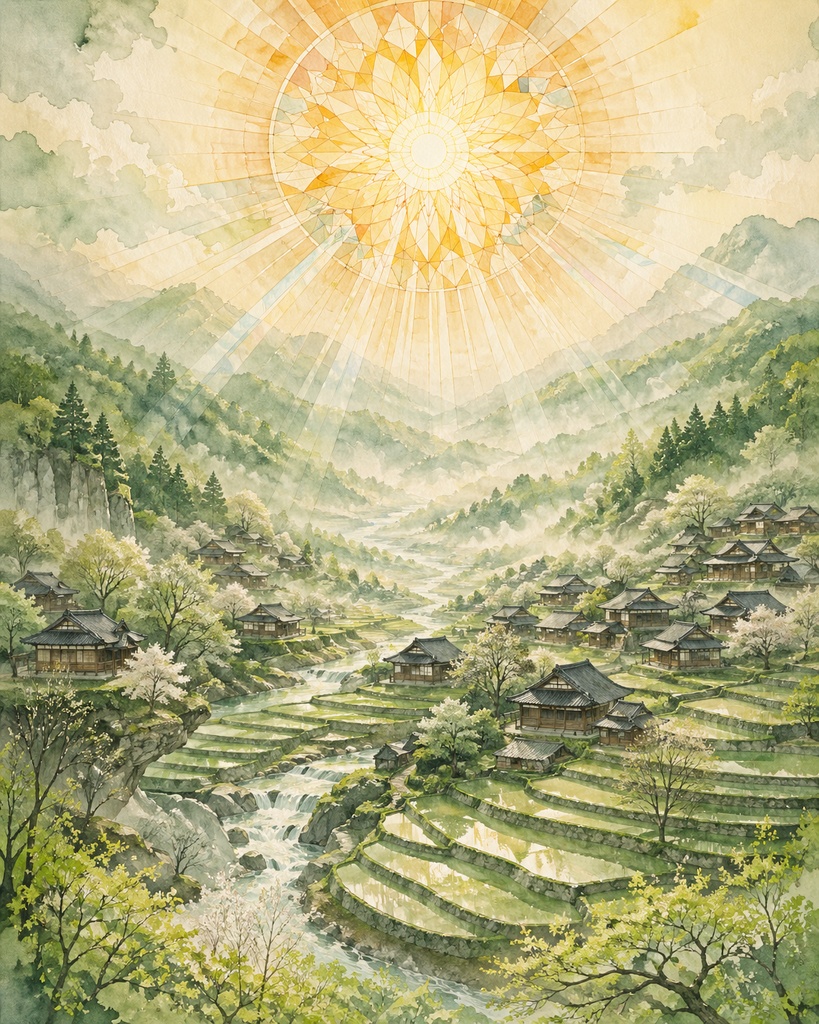 【AI画像】新緑の日本 5点セット|竹林・棚田・茶畑・苔の森|壁紙・素材用|Luminous Japan 初夏