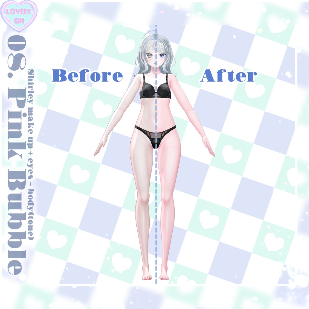 【SHIRLEY , サエリ】 ʚ Pink bubble ɞ Make up + eyes + tongue + body (tone)