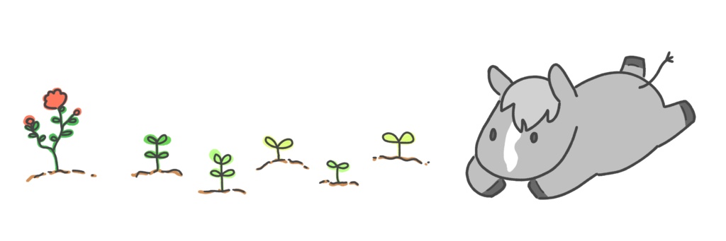 眺めるほのぼのうま:芦毛・流星あり捺印マット