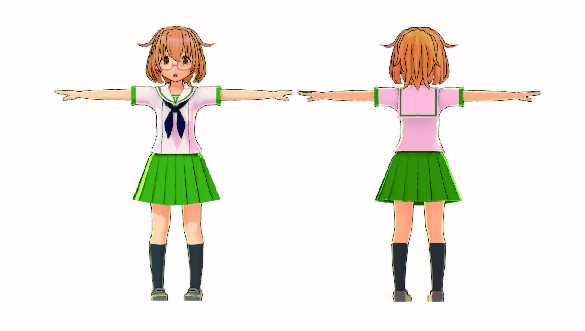 セシル変身用オリーブグリーンなセーラー服テクスチャ