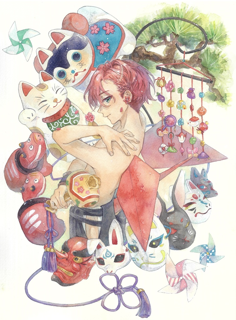 額装原画『飛べない翼で幸を説く』