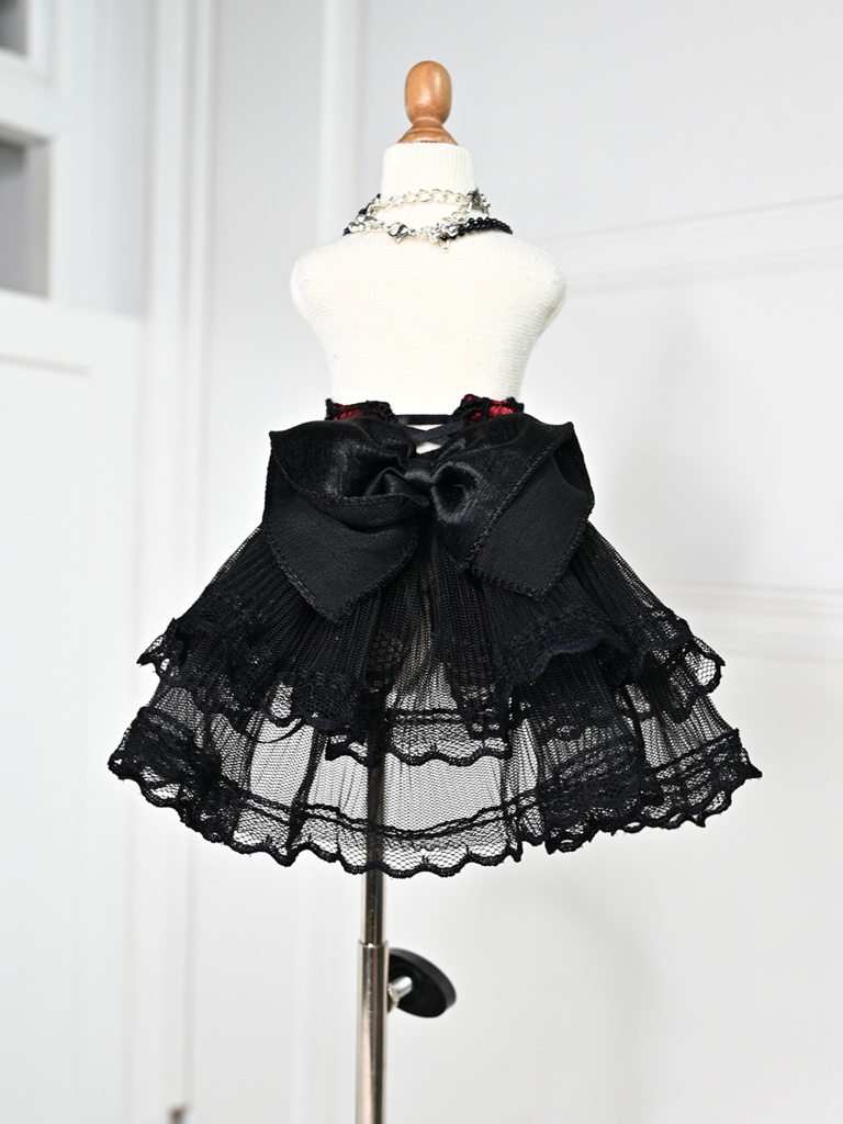 1/4 ドール服 コルセット単品 ゴシック風 ウエストシェイプ 赤黒