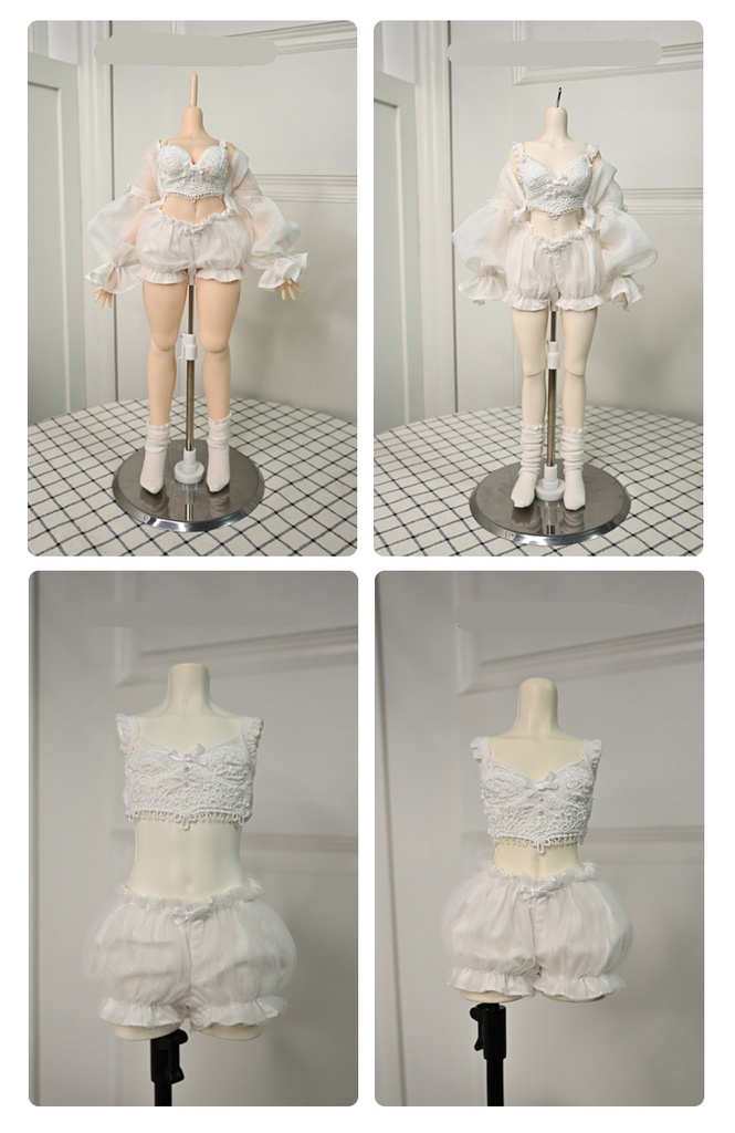 1/4ドール服 ホワイト ランジェリー 4点セット