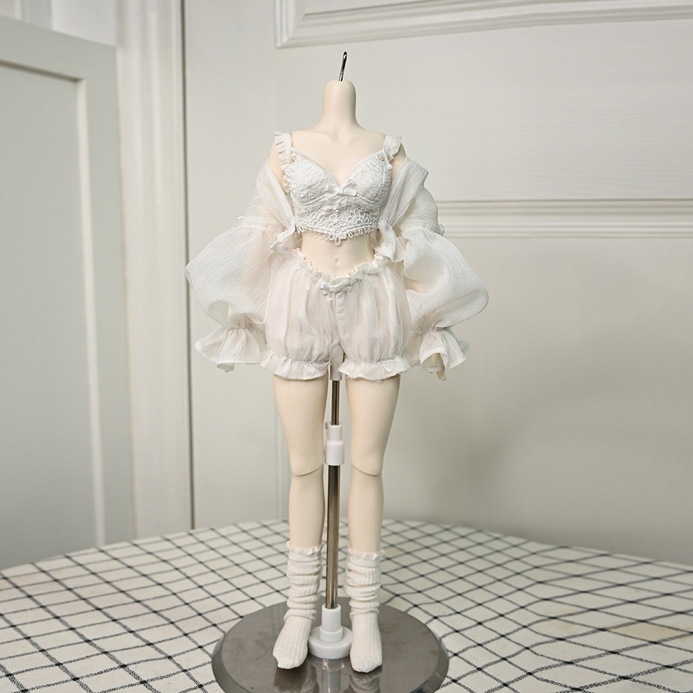 1/4ドール服 ホワイト ランジェリー 4点セット