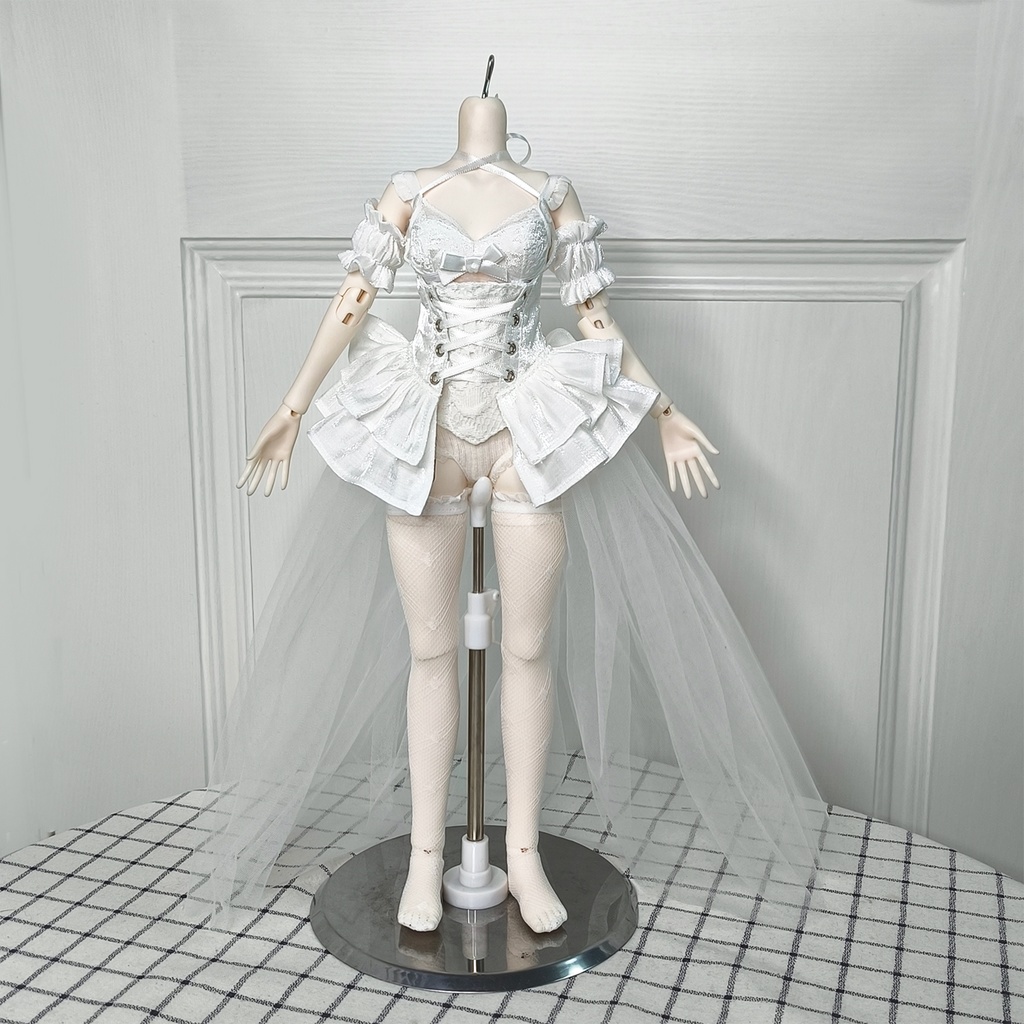1/4ドール服 チュールスカートセット ホワイト 5点セット