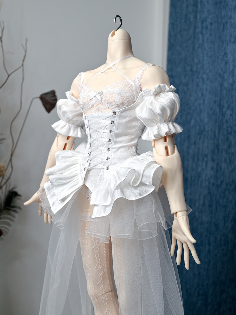 ドール服 75cmボディ ドレスセット 5点セット 花嫁 コルセット