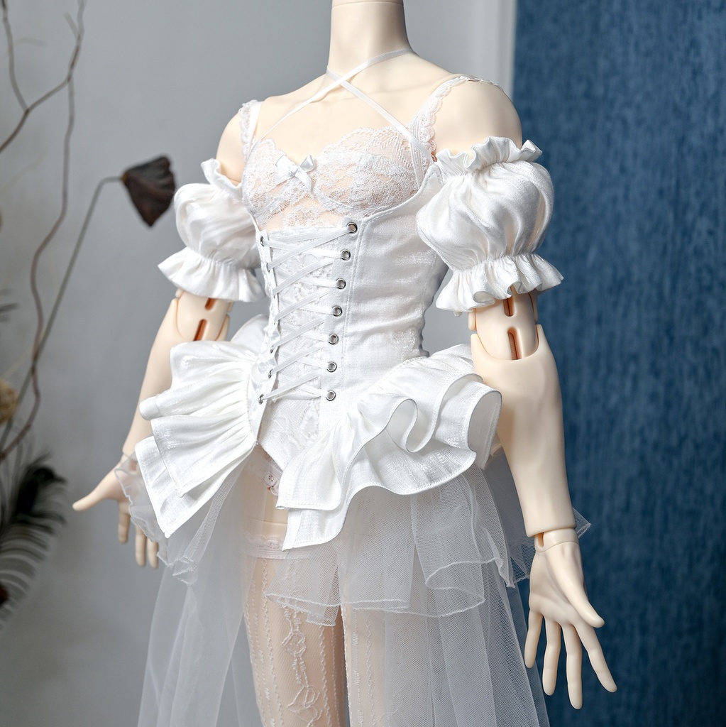 ドール服 75cmボディ ドレスセット 5点セット 花嫁 コルセット