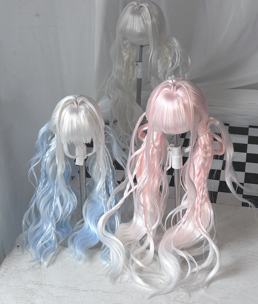 【1/4,1/6,1/3】 ドールウィッグ ツインテール ふわカール