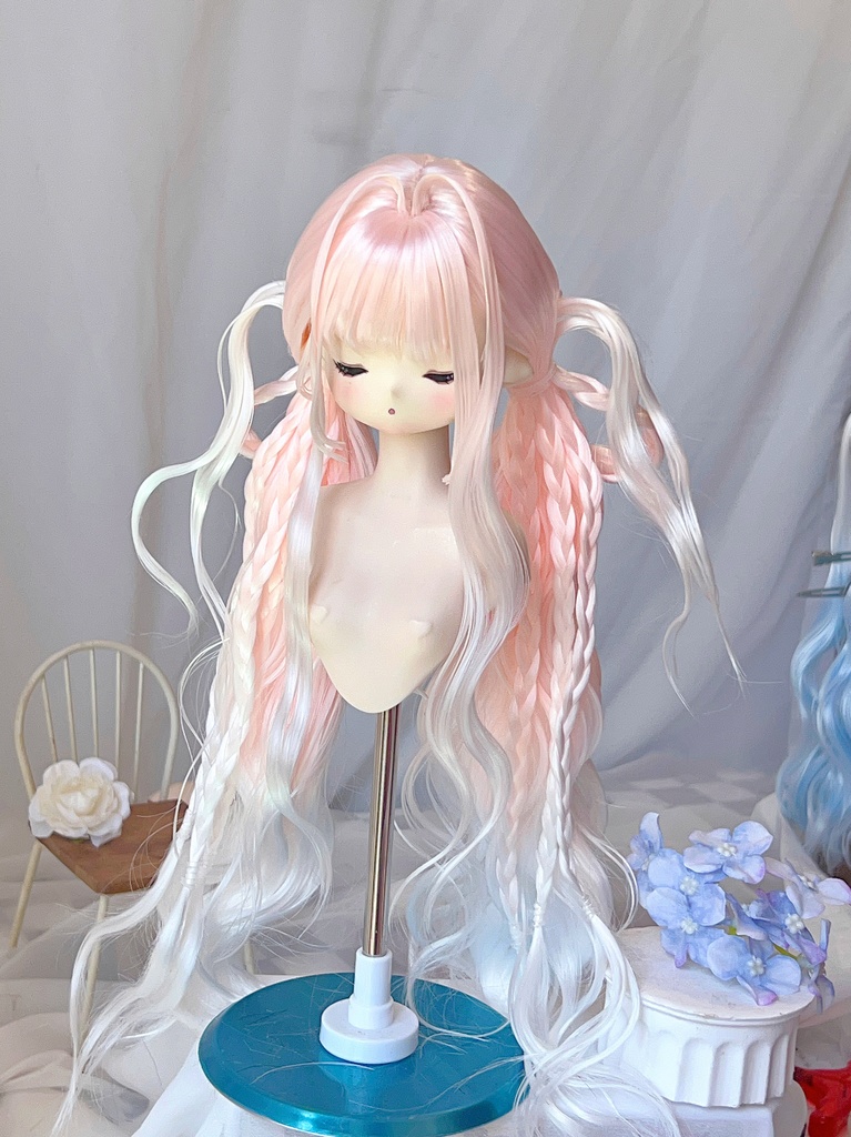 【1/4,1/6,1/3】 ドールウィッグ ツインテール ふわカール