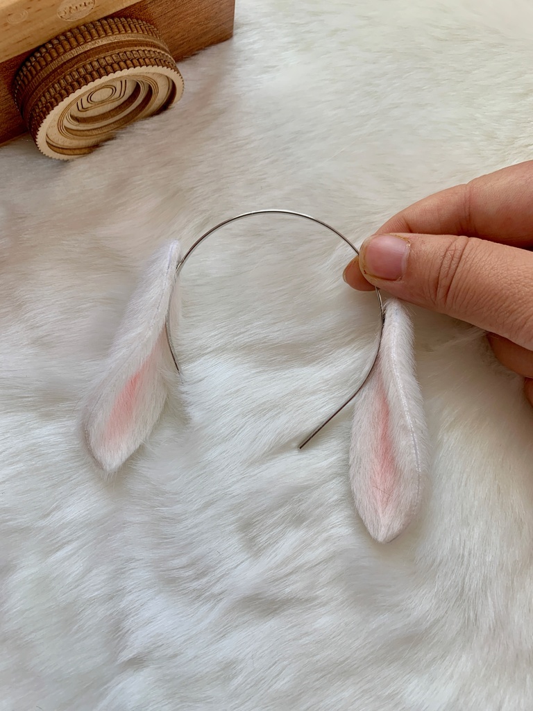 【1/3】 ヘッドドレス うさぎ耳カチューシャ アニマル耳 ドール用カチューシャ