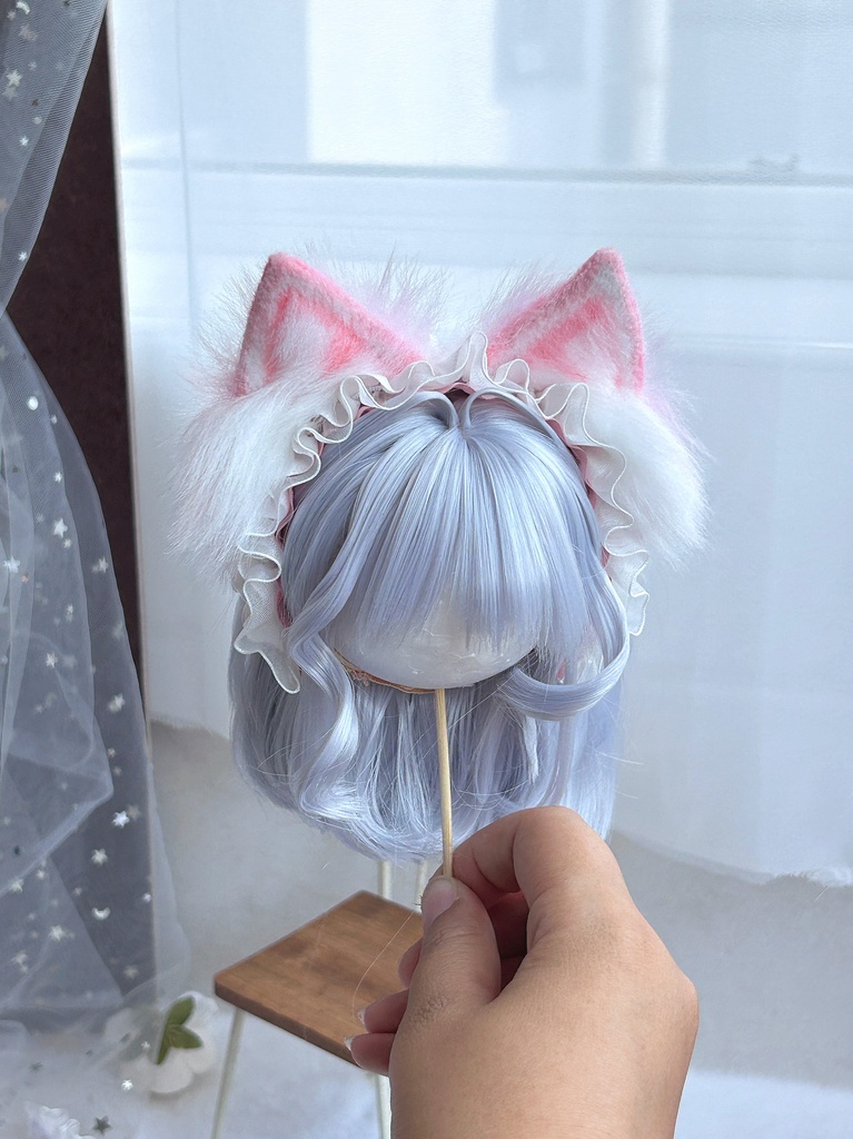 【1/4】ヘッドドレス ドール用カチューシャ 猫耳カチューシャ 狐耳 アニマル耳 MDD対応 ぬいサイズ 撮影小物 衣装アクセサリー