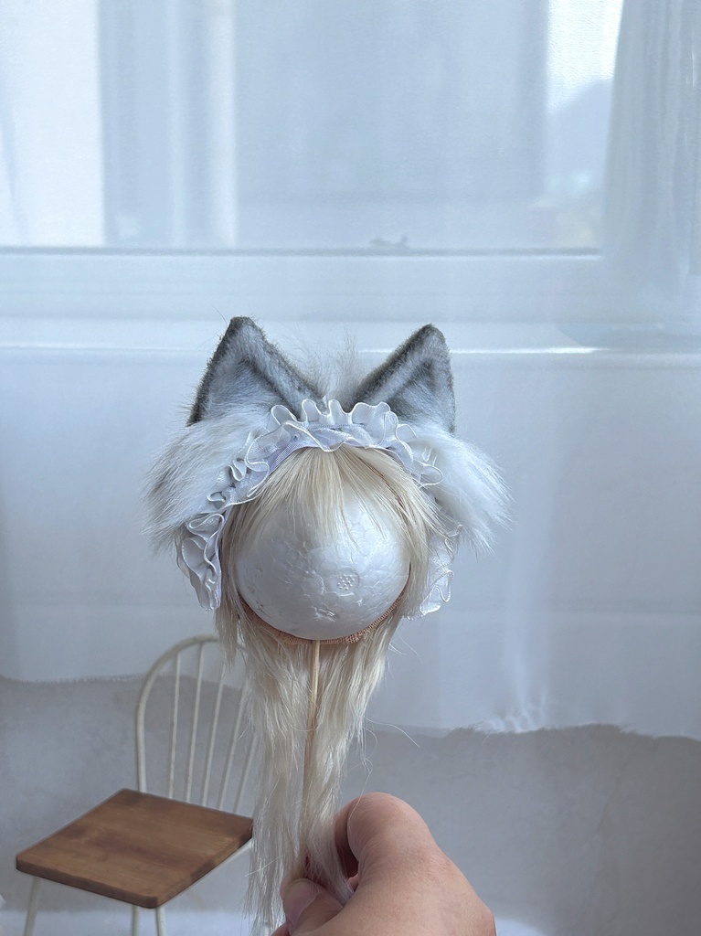 【1/4】ヘッドドレス ドール用カチューシャ 猫耳カチューシャ 狐耳 アニマル耳 MDD対応 ぬいサイズ 撮影小物 衣装アクセサリー