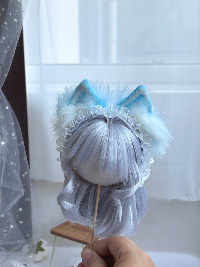 【1/4】ヘッドドレス ドール用カチューシャ 猫耳カチューシャ 狐耳 アニマル耳 MDD対応 ぬいサイズ 撮影小物 衣装アクセサリー