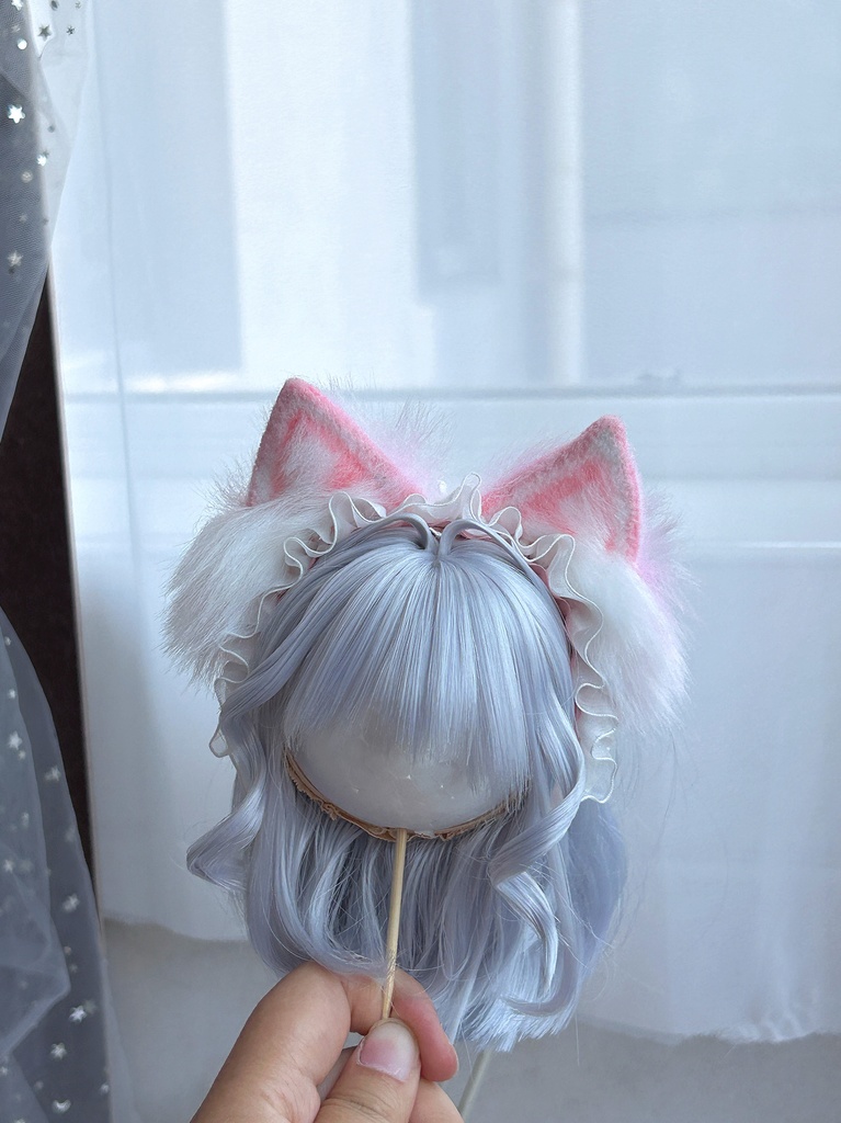 【1/4】ヘッドドレス ドール用カチューシャ 猫耳カチューシャ 狐耳 アニマル耳 MDD対応 ぬいサイズ 撮影小物 衣装アクセサリー