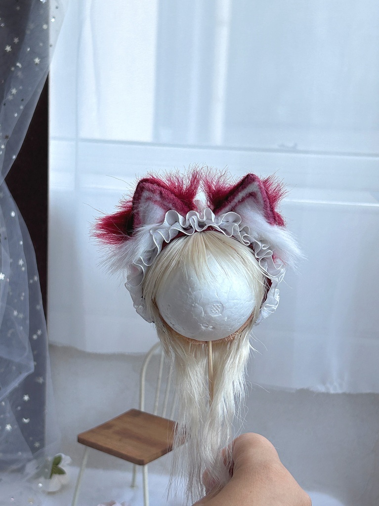 【1/4】ヘッドドレス ドール用カチューシャ 猫耳カチューシャ 狐耳 アニマル耳 MDD対応 ぬいサイズ 撮影小物 衣装アクセサリー