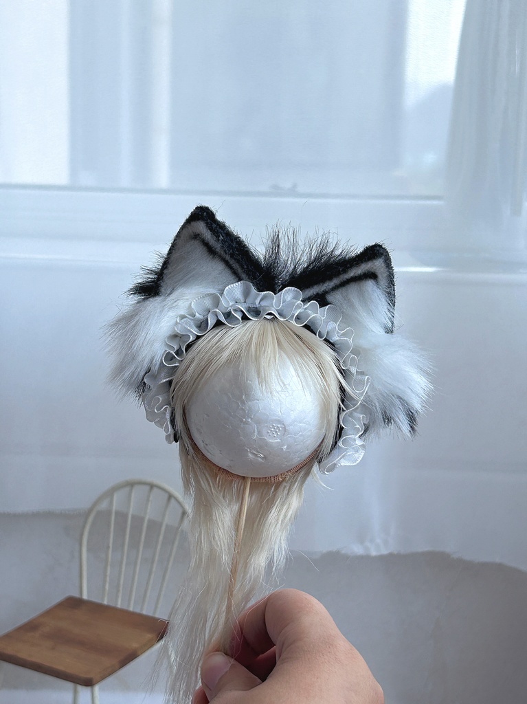 【1/4】ヘッドドレス ドール用カチューシャ 猫耳カチューシャ 狐耳 アニマル耳 MDD対応 ぬいサイズ 撮影小物 衣装アクセサリー