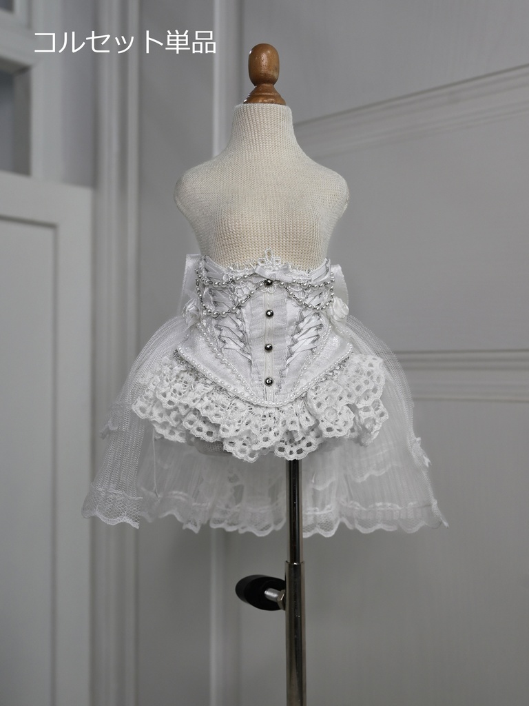 1/4ドール服 白バラ 7点セット