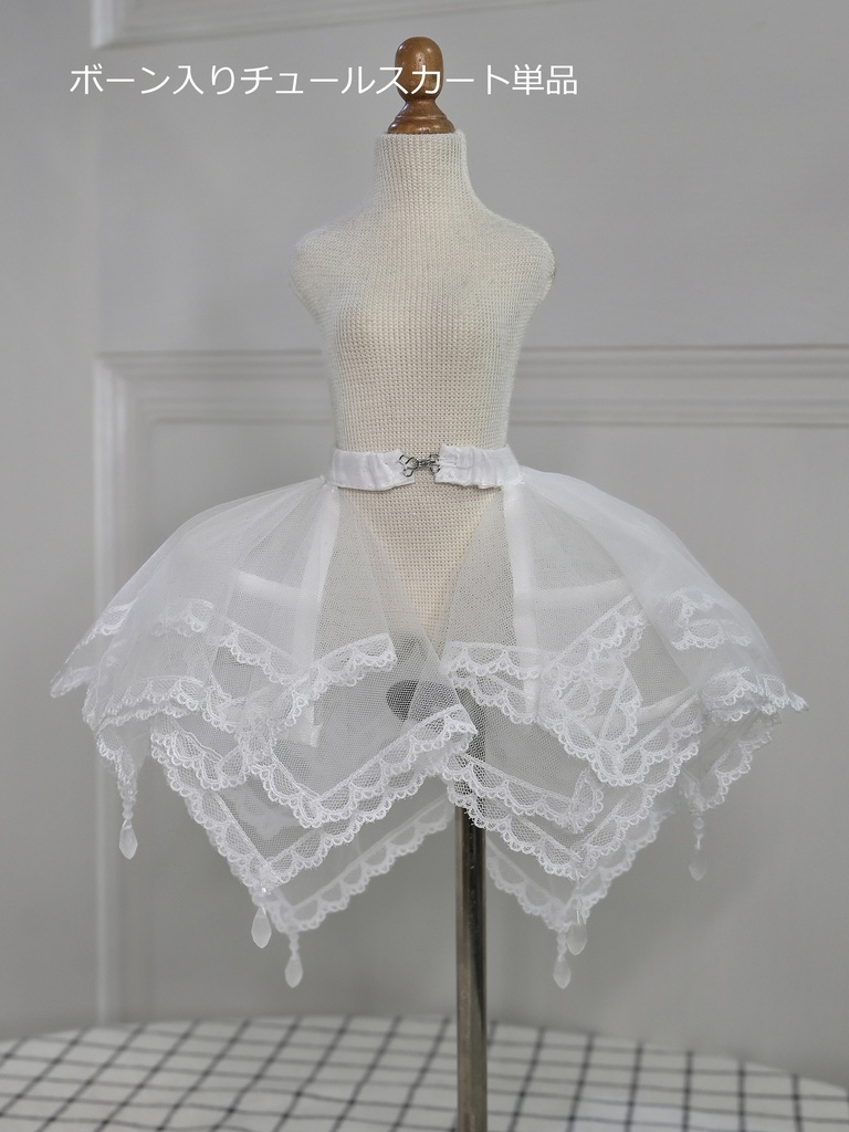 1/4ドール服 白バラ 7点セット