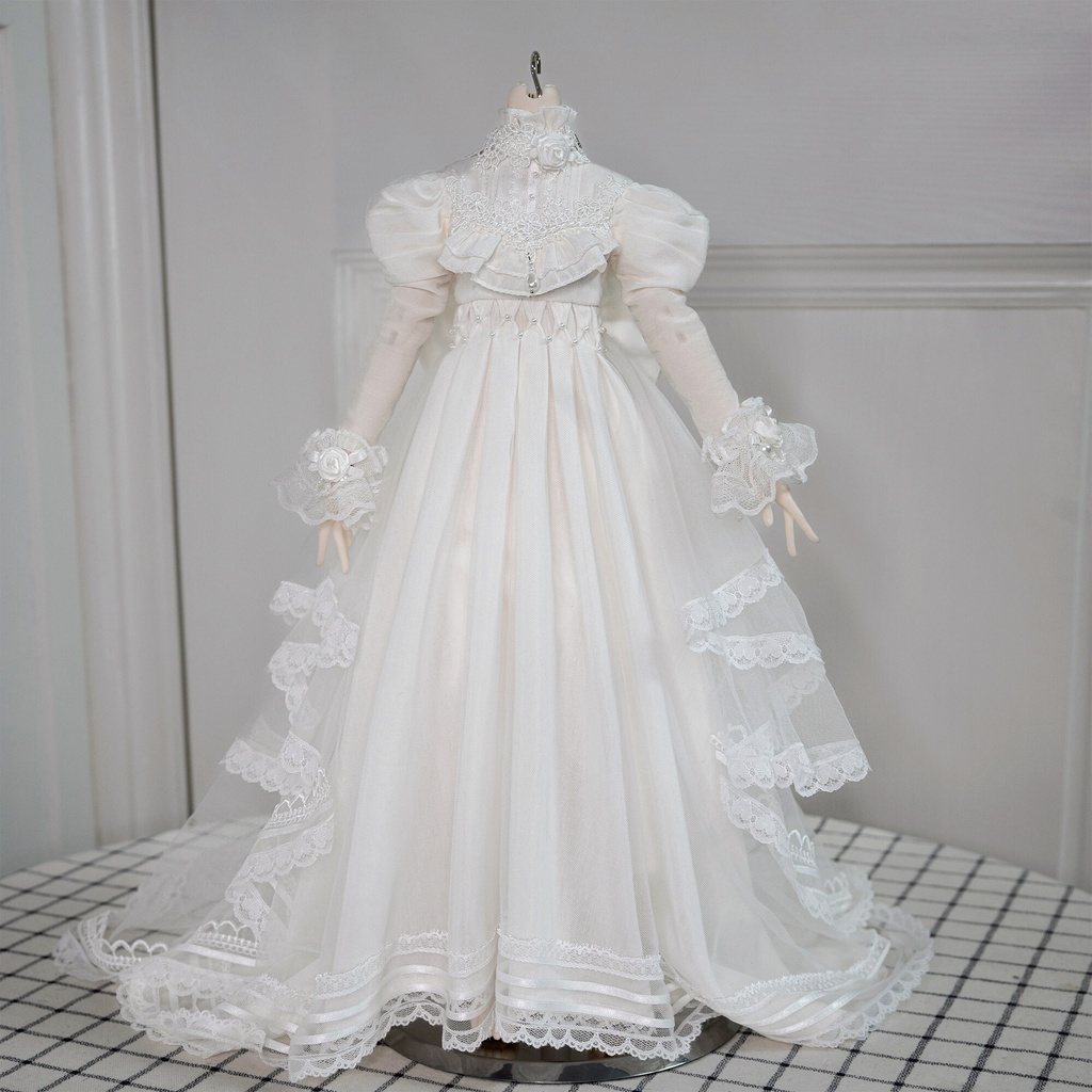  1/4ドール服　クラシカル　白　花嫁　5点セット