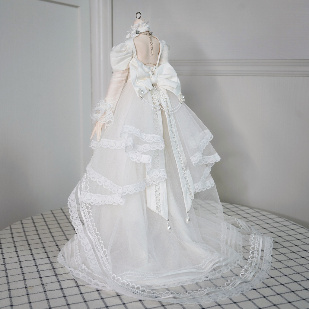  1/4ドール服　クラシカル　白　花嫁　5点セット