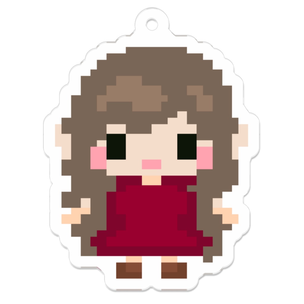 エルちゃん寝るちびエルドット絵アクリルキーホルダー
