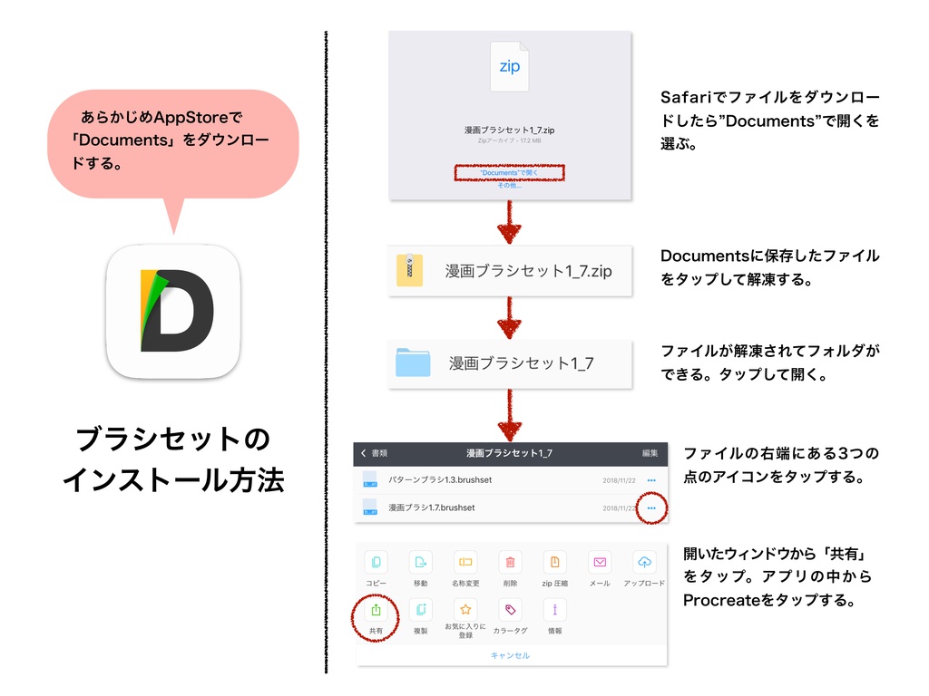 Procreateで使える漫画 イラスト用ブラシ50本セット バージョン1 7 5 0 Ipadクリエイターラボ Booth