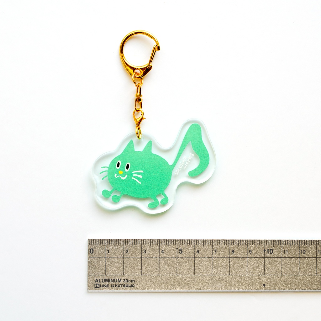 【おんぷネコ♪】アクリルキーホルダー(いろいろカラフル): あんしんBOOTHパック(匿名発送)