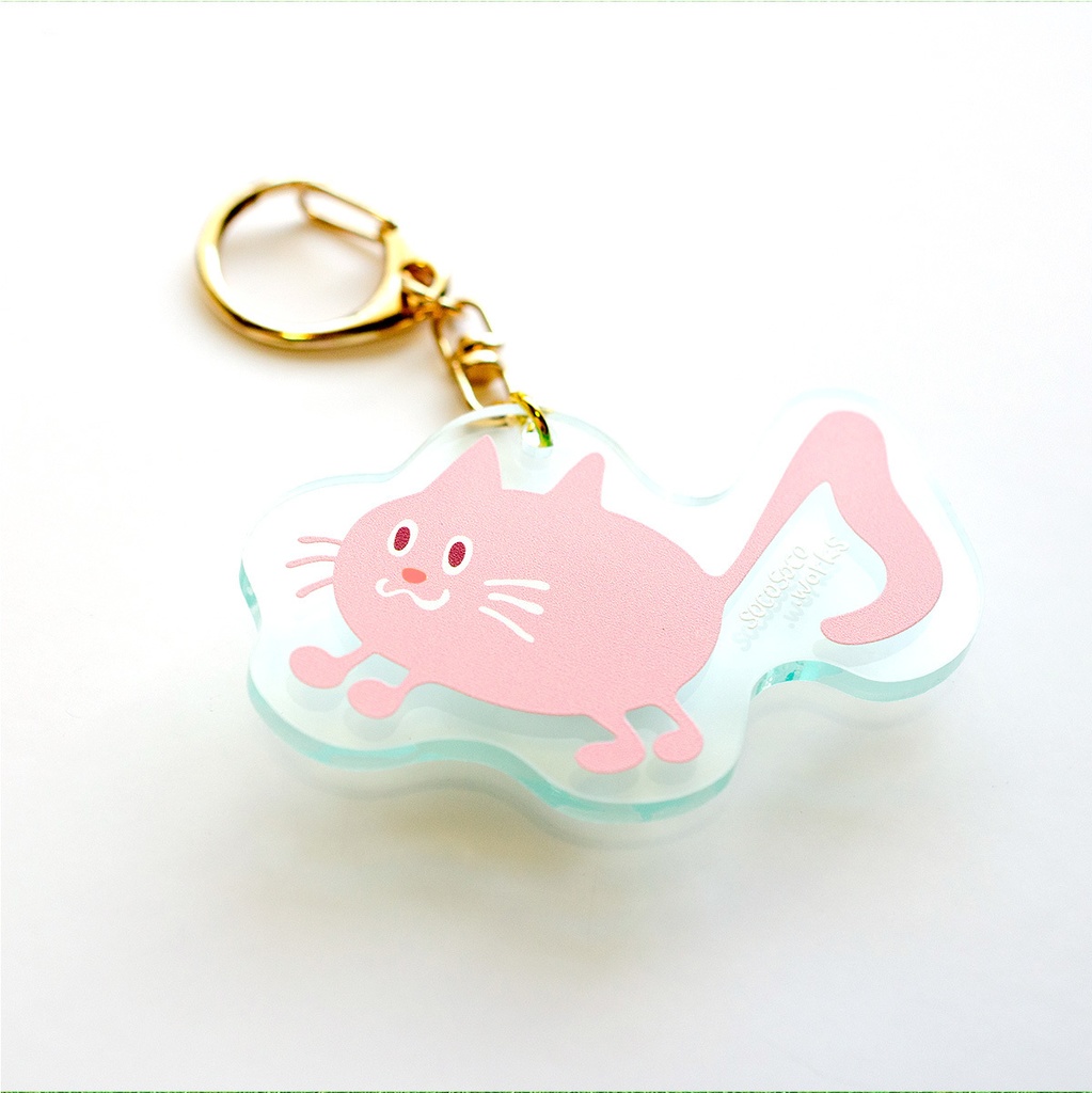 【おんぷネコ♪】アクリルキーホルダー(いろいろカラフル): あんしんBOOTHパック(匿名発送)