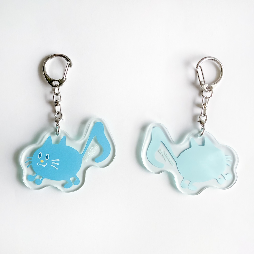 【おんぷネコ♪】アクリルキーホルダー(いろいろカラフル): あんしんBOOTHパック(匿名発送)