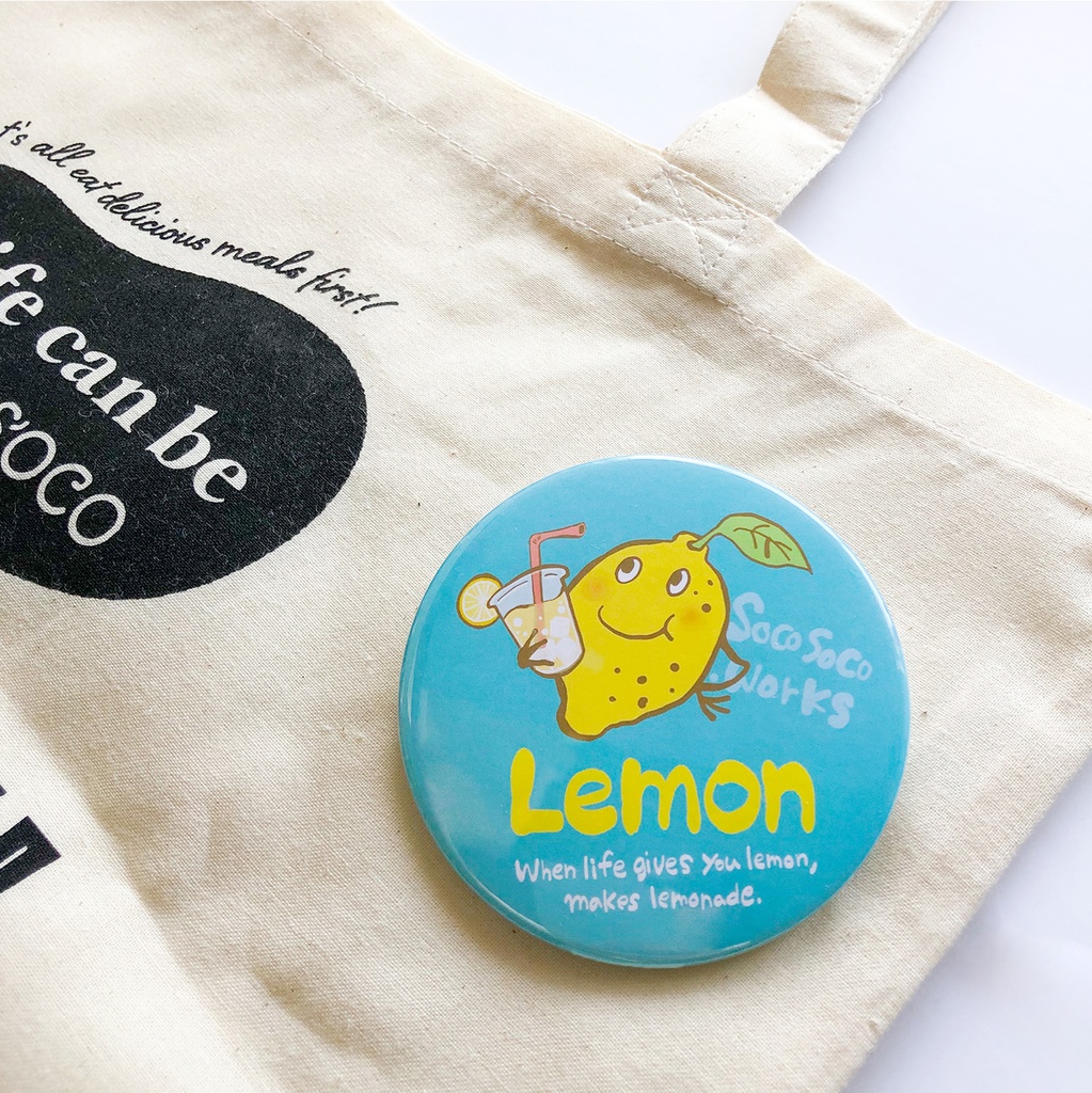 【レモンセンパイ】缶バッジ(レモネードレモン): あんしんBOOTHパック(匿名発送)