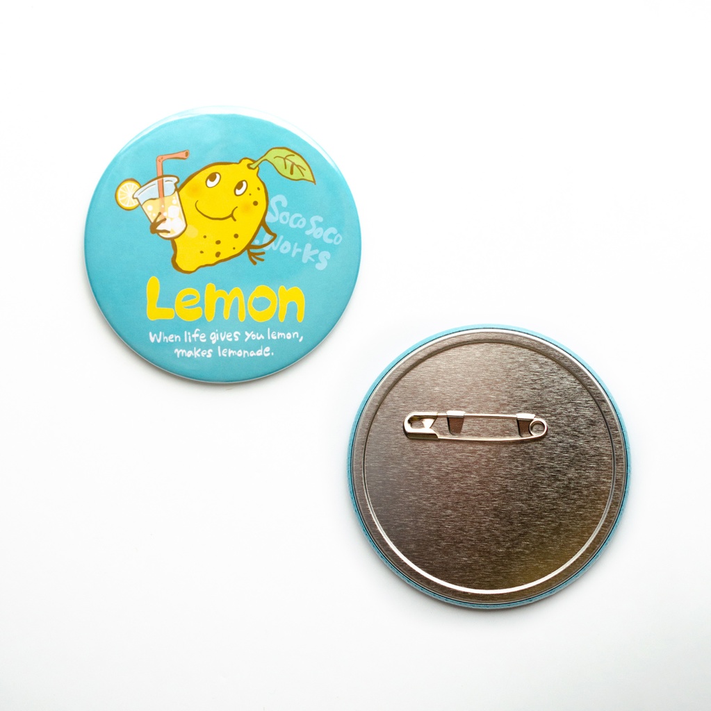 【レモンセンパイ】缶バッジ(レモネードレモン): あんしんBOOTHパック(匿名発送)