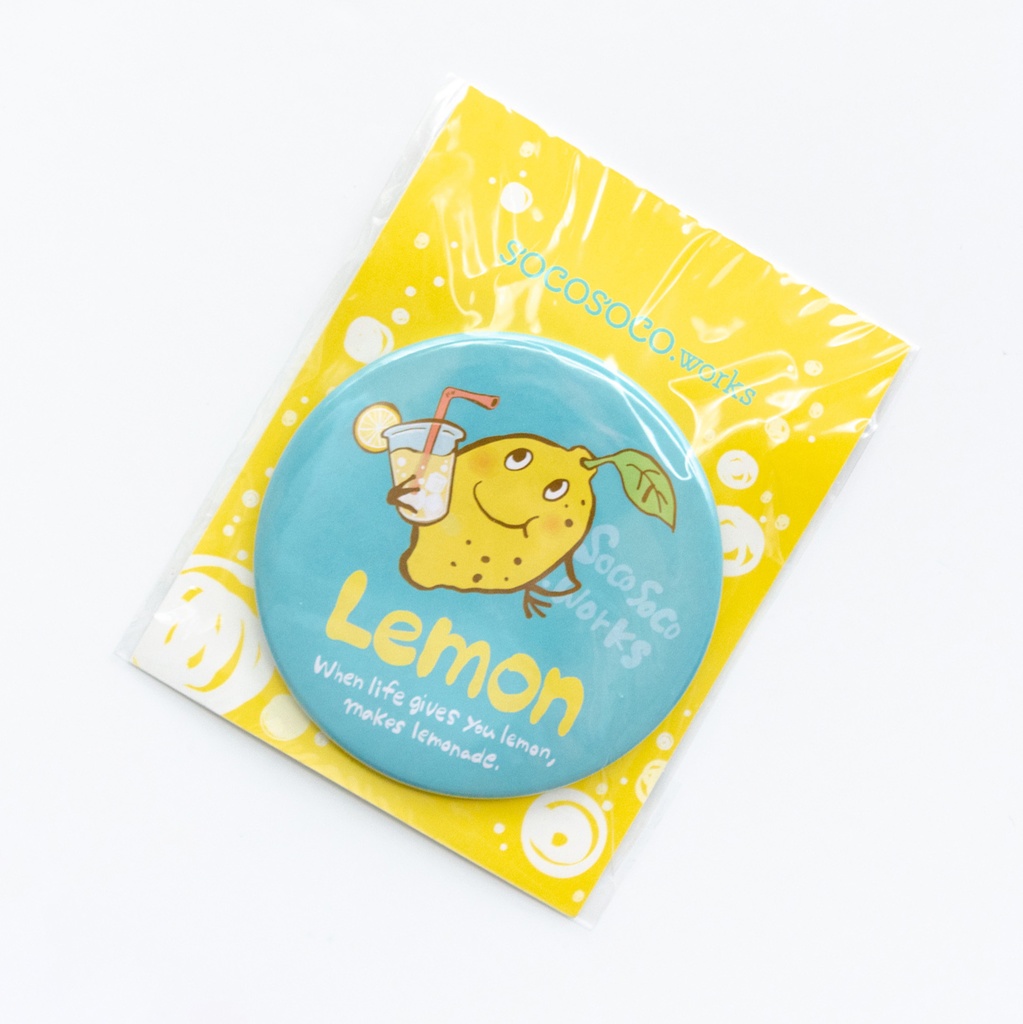 【レモンセンパイ】缶バッジ(レモネードレモン): あんしんBOOTHパック(匿名発送)