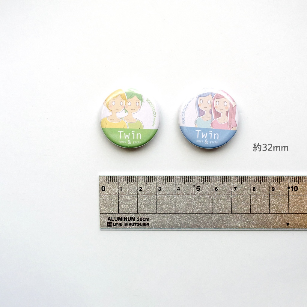 【Twins】缶バッジ(ふたご2個セット): あんしんBOOTHパック(匿名発送)