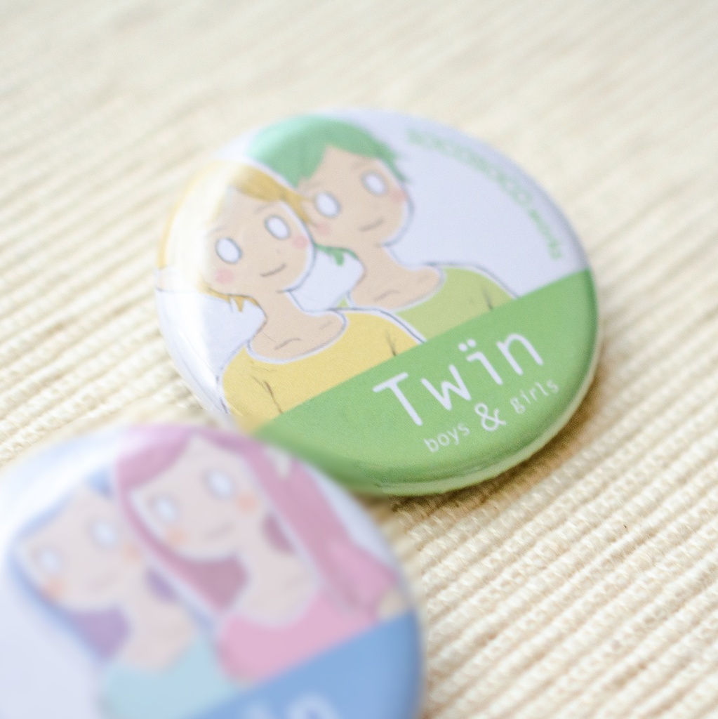 【Twins】缶バッジ(ふたご2個セット): あんしんBOOTHパック(匿名発送)