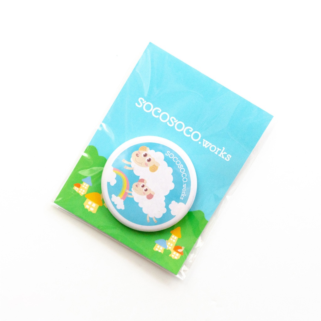 【ひつじ雲】缶バッジ(空さんぽ): あんしんBOOTHパック(匿名発送)