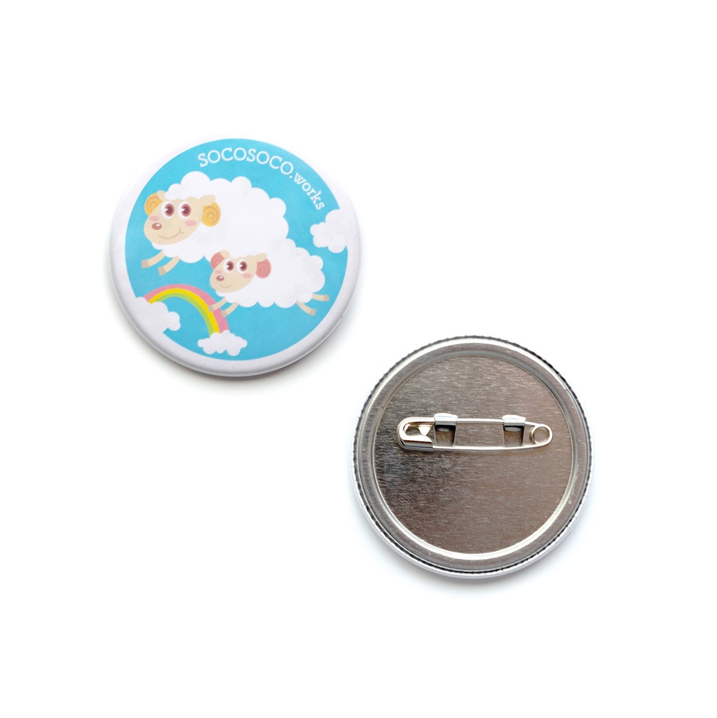 【ひつじ雲】缶バッジ(空さんぽ): あんしんBOOTHパック(匿名発送)