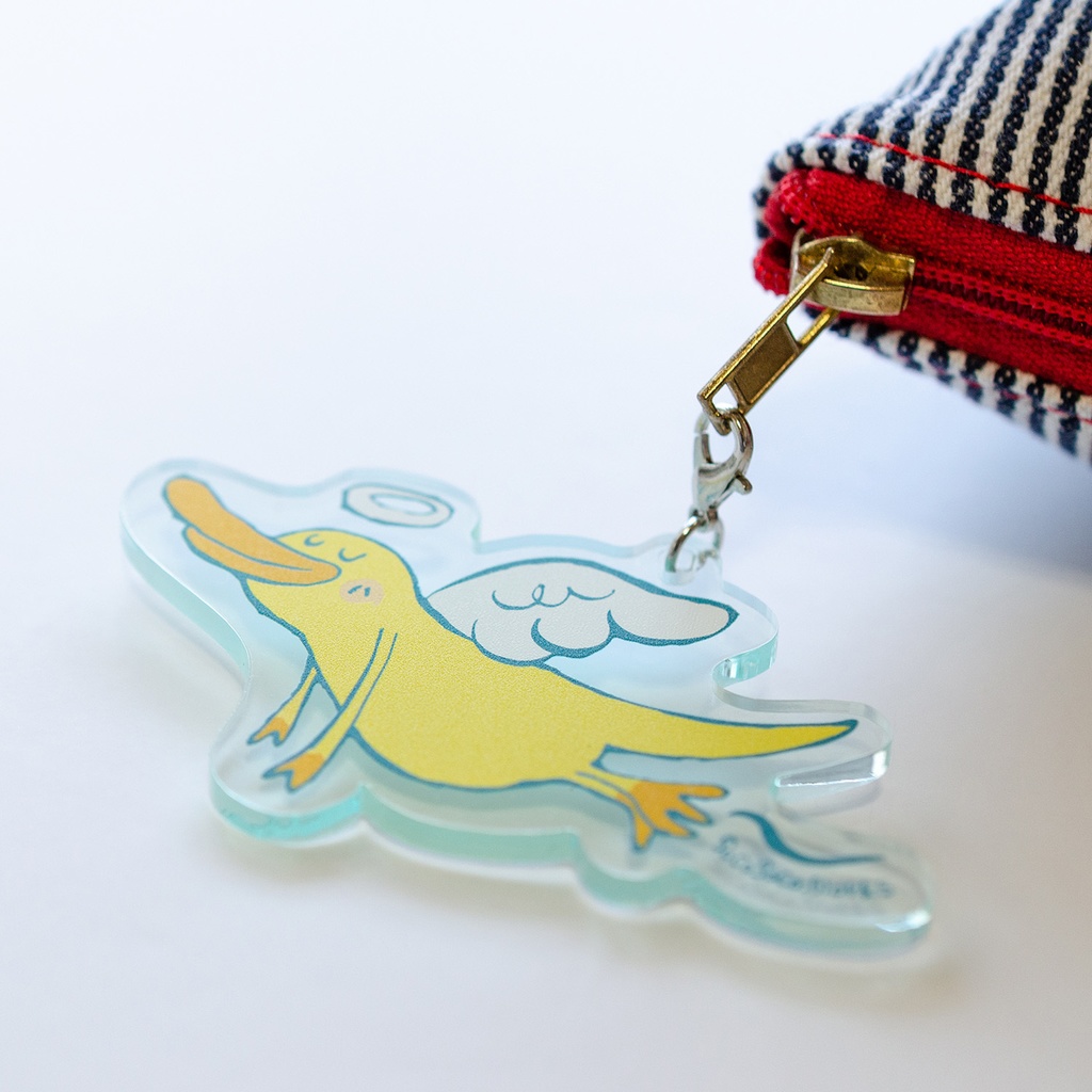 【カモノハシ?のだばしくん】アクリルキーホルダー(天使だばしくん): あんしんBOOTHパック(匿名発送)