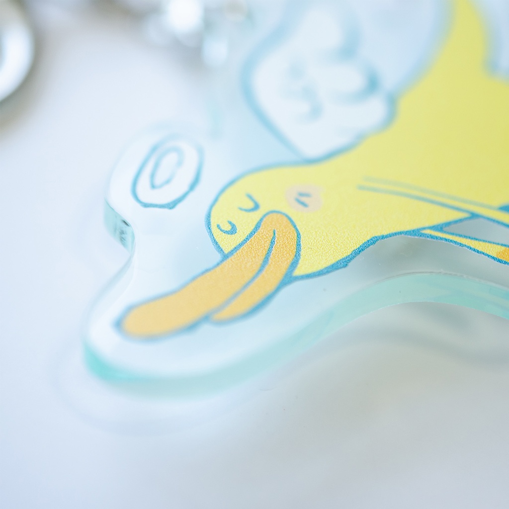 【カモノハシ?のだばしくん】アクリルキーホルダー(天使だばしくん): あんしんBOOTHパック(匿名発送)