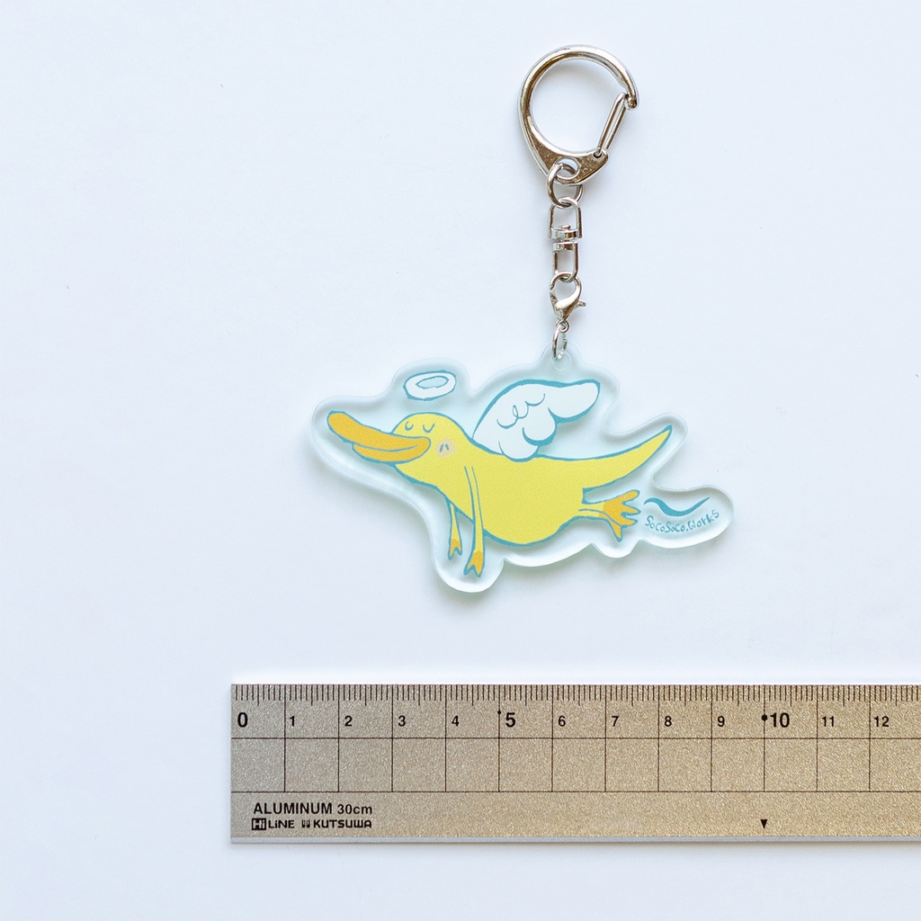 【カモノハシ?のだばしくん】アクリルキーホルダー(天使だばしくん): あんしんBOOTHパック(匿名発送)