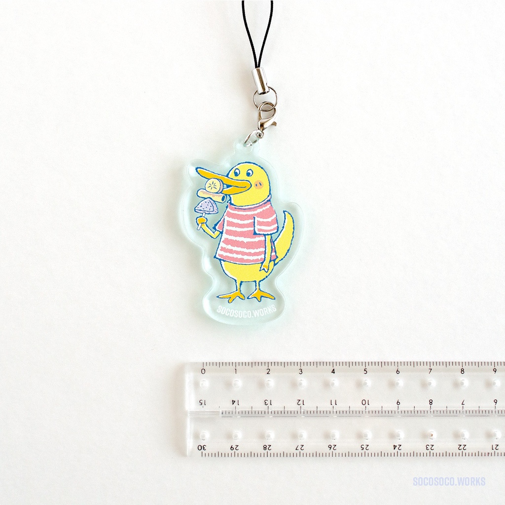 【カモノハシ?のだばしくん】アクリルキーホルダー(ミニくいしんぼう): あんしんBOOTHパック(匿名発送)