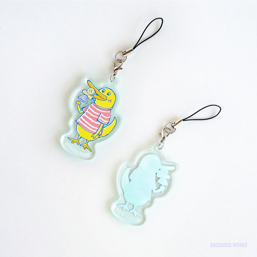 【カモノハシ?のだばしくん】アクリルキーホルダー(ミニくいしんぼう): あんしんBOOTHパック(匿名発送)