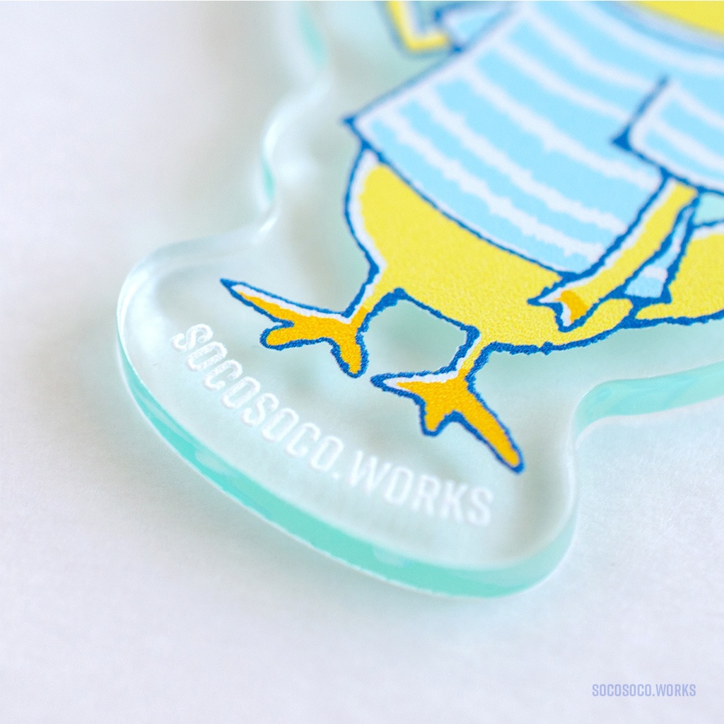 【カモノハシ?のだばしくん】アクリルキーホルダー(ミニくいしんぼう): あんしんBOOTHパック(匿名発送)